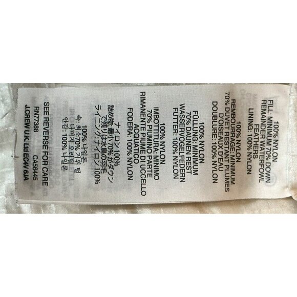 J.Crew Womens Puffer Jacket Down Filled Lightweight B3903 Ivory Size X-Small - Picture 8 of 14